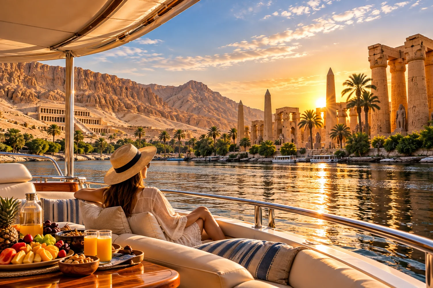 Altägyptische Tempelsäulen in Luxor